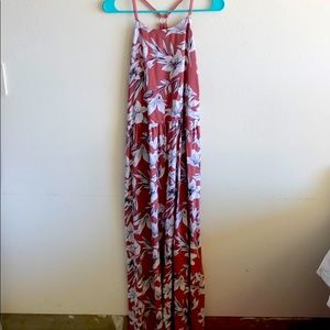 Pink and white floral dress